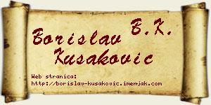 Borislav Kušaković vizit kartica